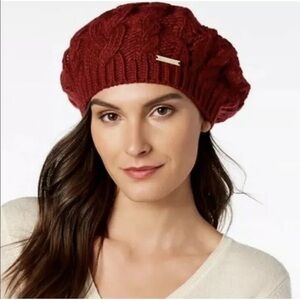 Michael Kors Burgundy Knit Beret